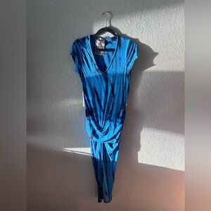 Young Fabulous & Broke Blue and black Tie-Dye Women dress medium boho bohemian